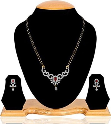 ZENEME Alloy Gold-plated Multicolor, Red, Silver Jewellery Set(Pack of 1)