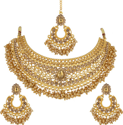 Rhymee Alloy Gold-plated Gold Jewellery Set(Pack of 1)