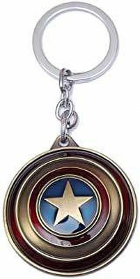 ArtsbySushma Rotating Captain America Shield Keyrings & Keychains Key Chain Marvel Superhero Avengers Key Chain Key Chain