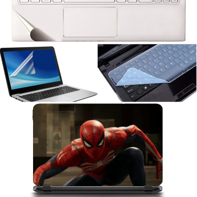 SDM 4in1 Combo of (toy 3d spider-man portrait)Laptop Skin with Palmrest Skin, Laptop Screen Guard and Key Guard for All Laptop - Notebook Combo Set Combo Set(Multicolor)