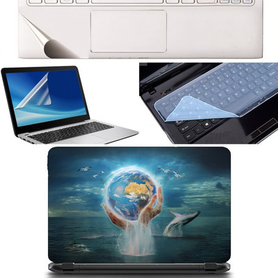 SDM 4in1 Combo of (save earth)Laptop Skin with Palmrest Skin, Laptop Screen Guard and Key Guard for All Laptop - Notebook Combo Set Combo Set(Multicolor)