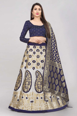 Fabcartz Floral Print Semi Stitched Lehenga Choli(Multicolor)