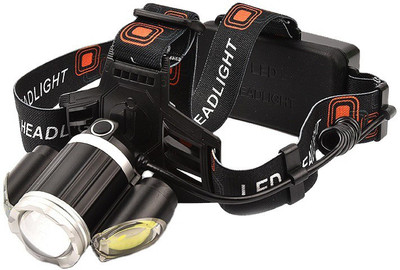 SEASPIRIT Rechargeable 3 LED Headlamp Waterproof Head Flashlight for Camping LED Headlamp(Multicolor)