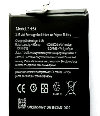 FULL CELL Mobile Battery For  Xiaomi Poco M2 / Redmi Note 9 / Redmi 10X 4G /Redmi 10X 5G / Redmi 10x pro 5G BN54
