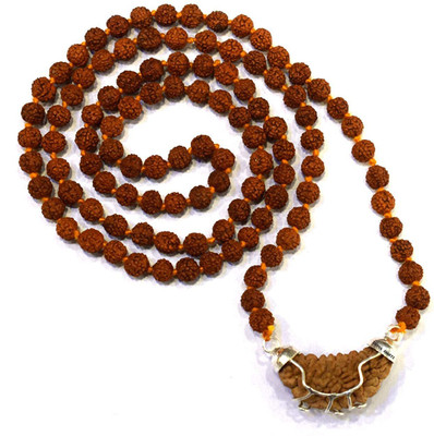 RAM RATAN KENDRA Brown Certified Ek Mukhi/One Face Rudraksha Mala Pendant for Men and Women (25 mm) Stone Chain