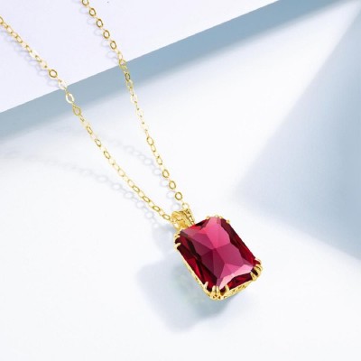 Jaipur Gemstone Jaipur Gemstone Most Demanded Ruby Gemstone Pendant For Girls Gold-plated Ruby Copper Pendant