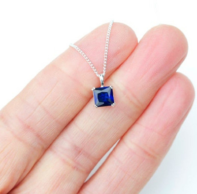 RATAN BAZAAR Blue Sapphire Pendant Natural Precious Neelam Stone Certified Astrological and Fashionable Silver Sapphire Stone Pendant