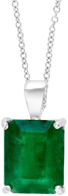 RATAN BAZAAR Ratan Bazaar Natural Emerald Stone Leb Tested Pendant For Women Silver Emerald Stone Pendant