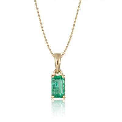 KUNDLI GEMS Gold-plated Emerald Stone Pendant