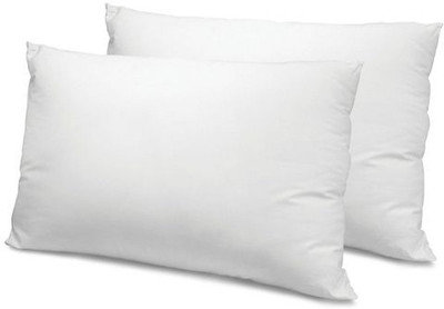 Takiya SOFT PREMIUM FIBRE PILLOW PACK OF 2 Microfibre Solid Sleeping Pillow Pack of 2(White)