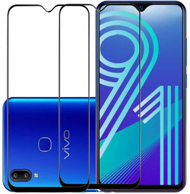 TINGTONG Edge To Edge Tempered Glass for Vivo Y91(Pack of 2)