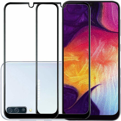 TINGTONG Edge To Edge Tempered Glass for Samsung Galaxy A50(Pack of 2)