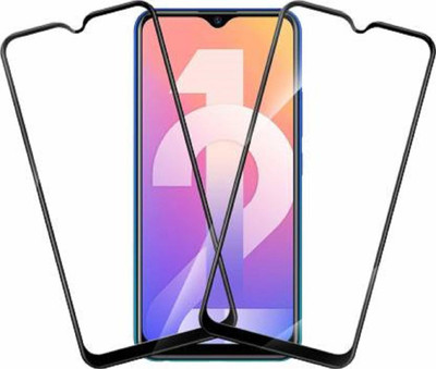 TINGTONG Edge To Edge Tempered Glass for Vivo Y12(Pack of 2)