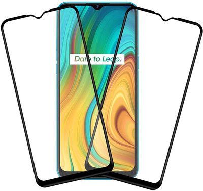 TINGTONG Edge To Edge Tempered Glass for Realme C3(Pack of 2)