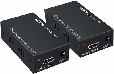 ULTRABYTES HDMI Extender 60m, 4k HDMI RX Receiver and TX Transmitter 60m HDMI Repeater Over Cat5e, Cat6 Upto 60 Meters Supports 3D & Full HD 1080p for TV Projector. Media Streaming Device(Black) ULTRABYTES HDMI Extender 60m, 4k HDMI RX Receiver and TX Transmitter 60m HDMI Repeater Over Cat5e, Cat6 Upto 60 Meters Supports 3D & Full HD 1080p for TV Projector. Media Streaming Device(Black)