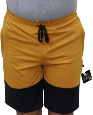 RACE Color Block Men Black, Yellow Sports Shorts