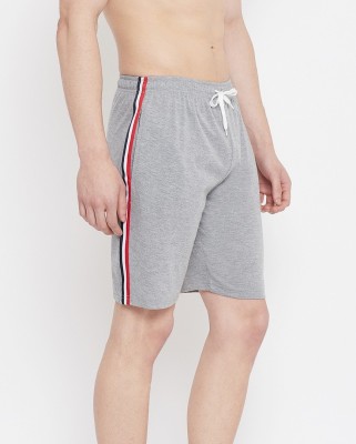 RodZen Striped Men Grey Regular Shorts