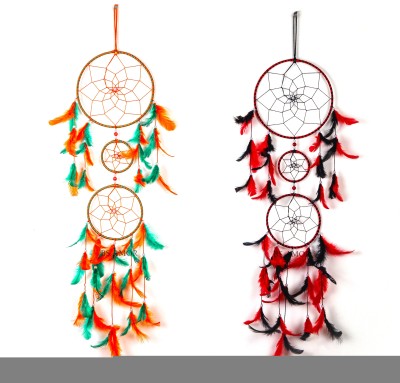 BS AMOR Decorative Showpiece  -  0.3 cm(Feather, Red, Black, Orange, Green)