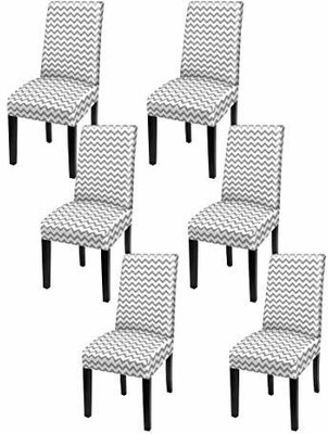 HOUSE OF QUIRK Polyester Plain 1 Seater Chair Cover(White Pack of 6)