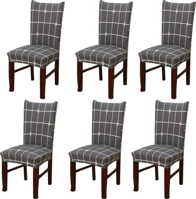 HOUSE OF QUIRK Polyester Plain 1 Seater Chair Cover(Grey Pack of 6)