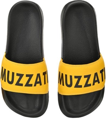 Muzzati Men Slides(Yellow, Black 9)