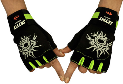 VELLY FIVE Gym Sports and Workout Gloves Gym & Fitness Gloves(GREEN & BLACK)