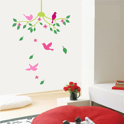 Asmi Collections 170 cm Beautiful Tree Branches and the Birds Around Removable Sticker(Pack of 1)