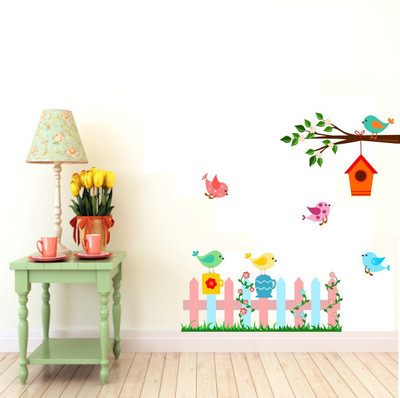 Asmi Collections 105 cm Tree Branch Birds Nests Removable Sticker(Pack of 1)