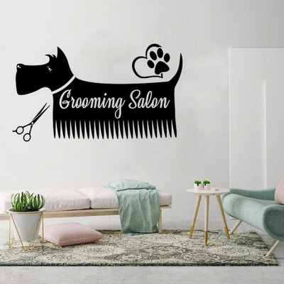 amazinghubsolution 60 cm a....dogsalonwall Self Adhesive Sticker(Pack of 1)