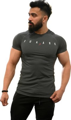 FuaarK Typography Men Round Neck Grey T-Shirt