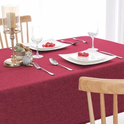 Casanest Solid 4 Seater Table Cover(Red, Cotton)
