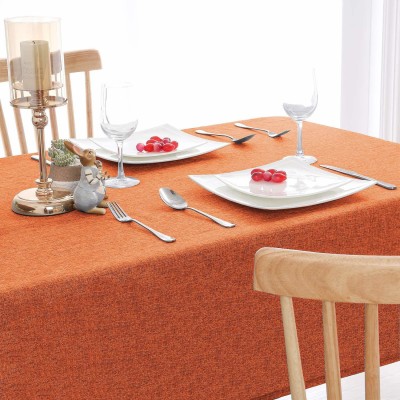Casanest Solid 6 Seater Table Cover(Orange, Cotton)