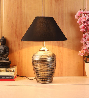 foziq Designer Table Lamp(38 cm, Black)
