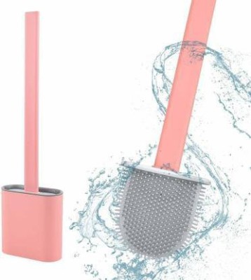 krenz Silicone Toilet Brush with Holder Stand , Brush for Bathroom Cleaning Toilet Bowl Cleaner Silicone Brush and Holder Silicon Flex Toilet Cleaning Brush with Holder(Multicolor)