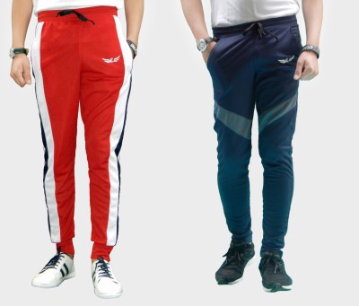 Crease & Clips Colorblock Men Red, Grey Track Pants