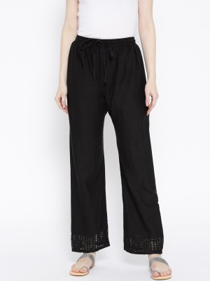 DEIFIC Regular Fit, Relaxed Women Black Trousers