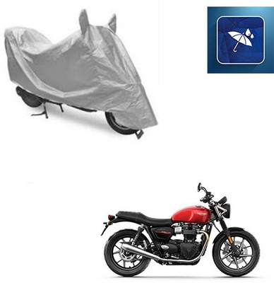 SRENTERPRISES Two Wheeler Cover for Triumph(Twin spark, Silver)