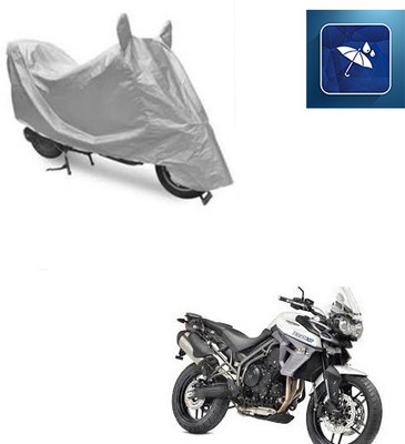 SRENTERPRISES Two Wheeler Cover for Triumph(Tiger 800 XR, Silver)