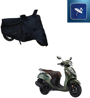 SRENTERPRISES Two Wheeler Cover for Yamaha(Fascino, Black)