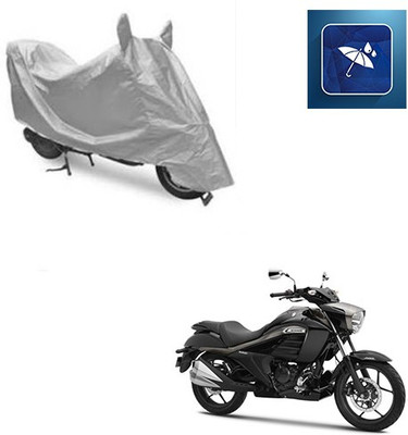 SRENTERPRISES Two Wheeler Cover for Suzuki(Intruder, Silver)