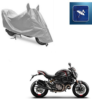 SRENTERPRISES Two Wheeler Cover for Ducati(Monster 82, Silver)