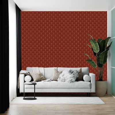 BRITISH TERMINAL Decorative Maroon Wallpaper(45 cm x 200 cm)