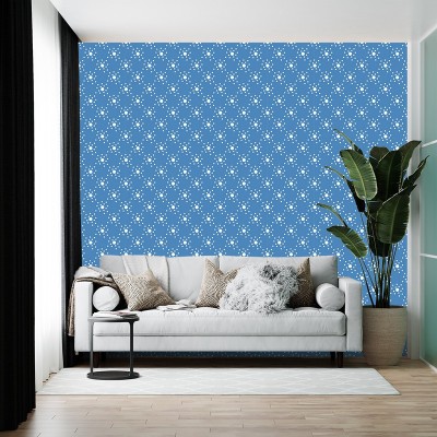 BRITISH TERMINAL Decorative Blue, White Wallpaper(45 cm x 300 cm)