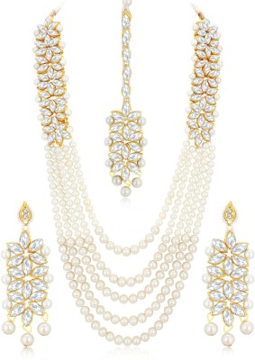 Sukkhi Alloy Gold-plated White Jewellery Set(Pack of 1)