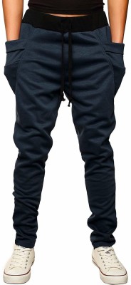 Joggers Park Self Design Men Dark Blue Track Pants