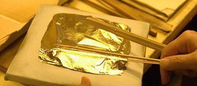 ask vark wala ASK 24K Gold Edible Leaf 25Pcs For Sweet Deco,Cakes Etc, SIZE [6X4] Q3