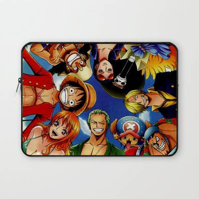 Crazy Corner One Piece Characters Anime Printed 14 Inch Laptop Sleeve/Laptop Case Cover with Shockproof & Waterproof Linen On All Inner Sides (Made of Canvas with Ultra HD Print) - Gift for Men/Women Waterproof Laptop Sleeve/Cover