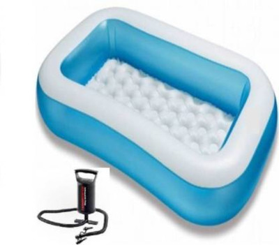 mayank & company High Quality Inflatable Rectangular Swimming Pool , Bath Tub Toy with Air Pump FOR KIDS(Blue)
