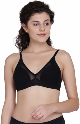 ELEG STYLE stylish inner wear regular bra Women T-Shirt Non Padded Bra(Black)