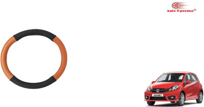 Auto Oprema Steering Cover For Honda Brio(Black, Tan, Leatherite)